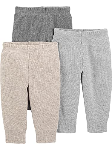 Simple Joys by Carter's 3-Pack Thermal Pants Pantalones, Neutro/Mezcla, 12 Meses, Pack de 3