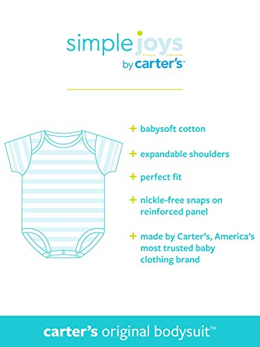 Simple Joys by Carter's - Body de manga corta para niña (6 unidades) ,rosado/menta ,0-3 Meses