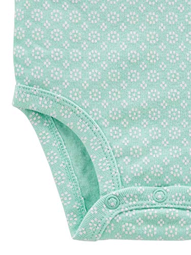 Simple Joys by Carter's - Body de manga larga para niña (5 unidades) ,Pink/Navy/Mint ,Recién nacido