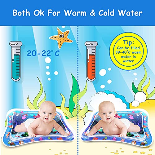 Sinwind Almohadilla Agua Inflable, Cojín de Agua Inflable para bebé, Colchones de agua inflables de tiempo boca abajo para bebés y niños pequeños, Estimulación del Crecimiento de Bebé