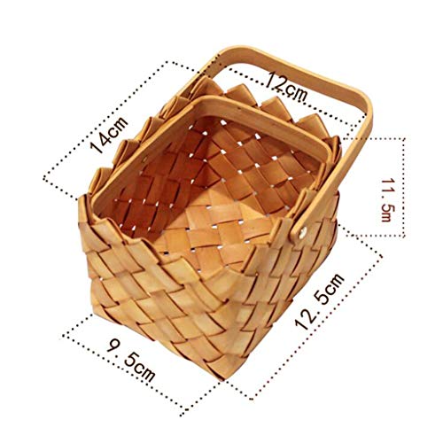 SJYDQ Cesta de Ratán Mesorería Willow Cesta de Picnic Camping Compras Almacenamiento Contenedor Fruta Almacenamiento Cestas Herramienta de Cocina