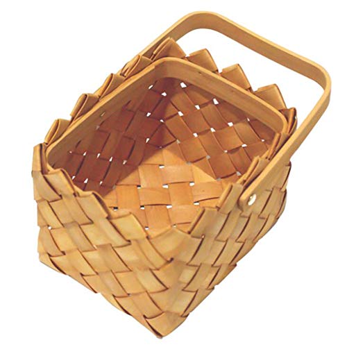 SJYDQ Cesta de Ratán Mesorería Willow Cesta de Picnic Camping Compras Almacenamiento Contenedor Fruta Almacenamiento Cestas Herramienta de Cocina