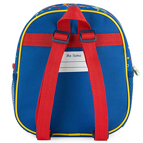 SKPAT - Mochila Dinosaurio Niño Pequeña - Mochila Infantil Preescolar para Bebe Guardería o Colegio con Asas Ajustables y Forro Isotérmico para Alimentos - Ideal para Niños de 2 a 6 Años, Color Azul