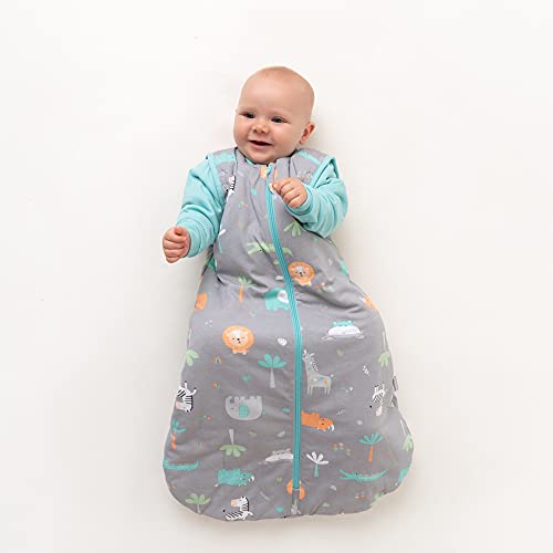 Slumbersac Saco de Dormir Bebe para Todo el año 6-18 Meses Safari 2.5 TOG | Saco de Dormir niños con Mangas largas 90 cm | Saco Bebe 6-18 Meses