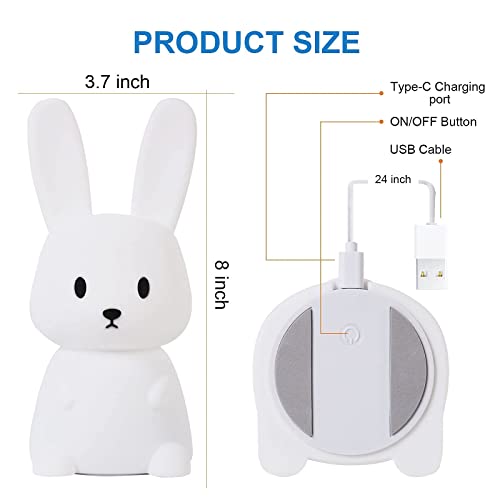 SOLIDEE Luz Nocturna Infantil Lampara Quitamiedos Infantil Lampara Bebe Con Carga USB y Conversión de 7 Colores Luz Función Temporizador Luz Noche Para Juguetes Niños Kawaii Decoración Habitación Niña