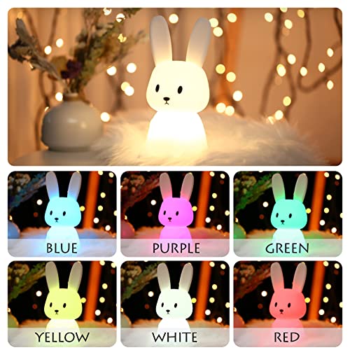 SOLIDEE Luz Nocturna Infantil Lampara Quitamiedos Infantil Lampara Bebe Con Carga USB y Conversión de 7 Colores Luz Función Temporizador Luz Noche Para Juguetes Niños Kawaii Decoración Habitación Niña