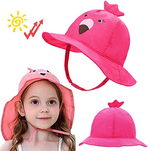 Sombrero para bebé con protección UV UPF 50+ de secado rápido, gorra con visera con protección UV Flamingo. 2-4 Años