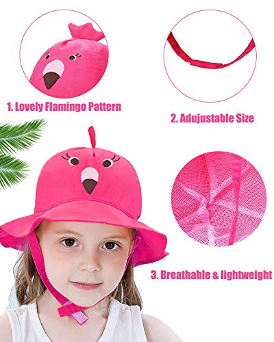 Sombrero para bebé con protección UV UPF 50+ de secado rápido, gorra con visera con protección UV Flamingo. 2-4 Años