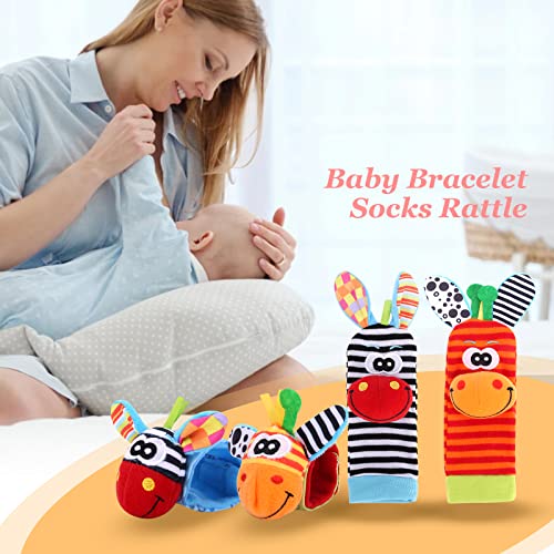 Sonajero Suave Para Bebés, Calcetines Para Bebés, Juguetes, Sonajero De Muñeca Y Buscador De Pies, Juego De Juguetes Educativos Para El Desarrollo Temprano, Regalo Para Bebés Recién Nacidos 0-18 Meses