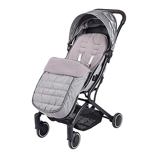 SONARIN Saco Silla de Paseo universal, Impermeable y a prueba de viento,Protección antideslizante,Cosy Toes, Forro Polar térmico Deluxe,para Sillas de paseo,Cochecito(Gris)