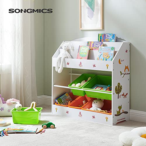 SONGMICS Estantería Infantil, Estantería para Niños, con 3 Estantes para Libros y 6 Cajones Extraíbles, Ideal para Habitaciones Infantiles y Guardería, Beige GKR44WTV1