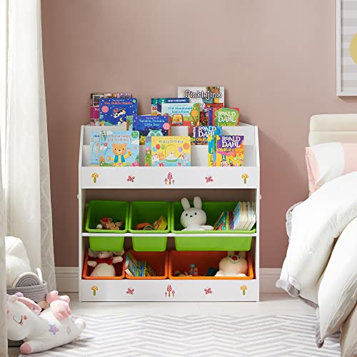 SONGMICS Estantería Infantil, Estantería para Niños, con 3 Estantes para Libros y 6 Cajones Extraíbles, Ideal para Habitaciones Infantiles y Guardería, Beige GKR44WTV1