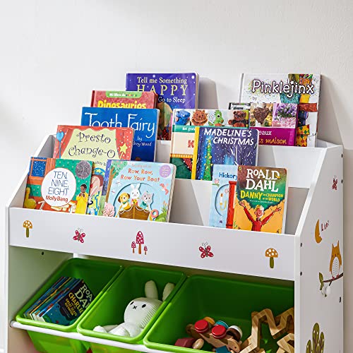 SONGMICS Estantería Infantil, Estantería para Niños, con 3 Estantes para Libros y 6 Cajones Extraíbles, Ideal para Habitaciones Infantiles y Guardería, Beige GKR44WTV1