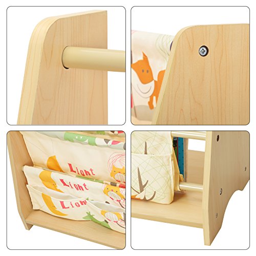 SONGMICS Estantería Infantil, Estantería para niños, con 4 Estantes para Libros y Juguetes, Ideal para Habitaciones Infantiles, guardería, Madera de Arce GKR71YL