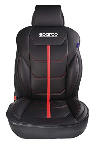 Sparco 1 Respaldo Universal de Asiento para Coche Modelo, Negro/Rojo (Ferrara)