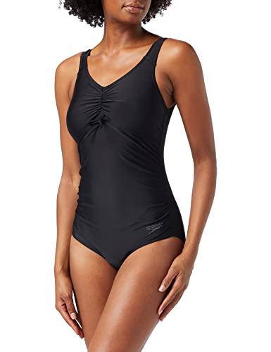 Speedo Maternity Bañador, Adult Female, Boom Black/Bright Zest, M