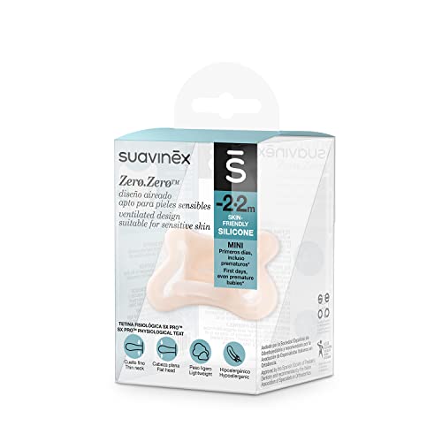 SUAVINEX Mini chupete Zero Zero para bebés con tetina Simmétrica SX Pro, de -2 a 2 meses, 1 unidad, Rosa