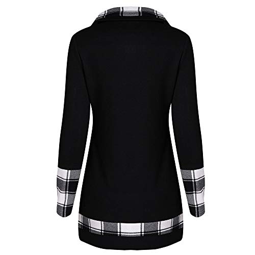 Sudadera con Capucha Tumblr Mujer Moda Manga Larga Casual Impresión Cuadros Otoño Invierno Jersey Mujer Primavera Blusa Tops Tumblr Suéter Largo Ropa Mujer Rebajas Camiseta Abrigo vpass