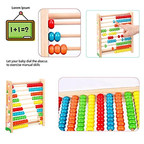 Sunshine smile Ábaco de Madera, Juguete Montessori, Abacus Rake Slider,Juguetes educativos matemáticos de Madera,Juguete de Mesa de multiplicación,Tabla de multiplicar de Madera