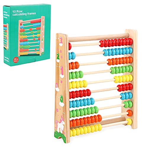 Sunshine smile Ábaco de Madera, Juguete Montessori, Abacus Rake Slider,Juguetes educativos matemáticos de Madera,Juguete de Mesa de multiplicación,Tabla de multiplicar de Madera