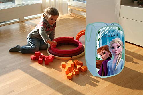 Superdiver Cesta Plegable Infantil de Tela con Asas - Motivo Disney Frozen 2 I Cubos Organizador para Ropa y Juguetes (58x36x36) Cuarto de Niños I Contenedor Habitacion Niñas I Cesto Dormitorio Bebe