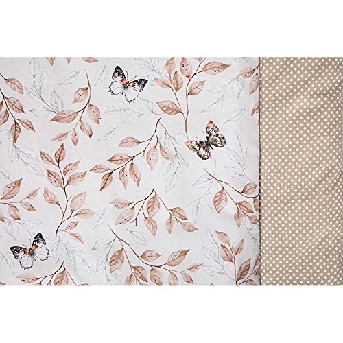 SWADDYL ® Manta de bebe para arroparlo y para gatear I alfombra de bebe para jugar, Parque bebe (100x100) Mariposa Beige