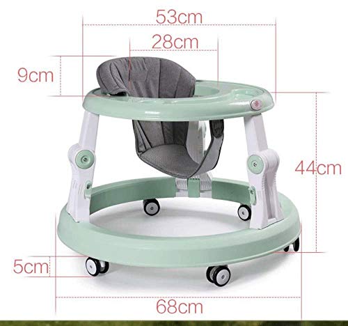 SZNWJ ygqtbc Bebé walkerBaby Walker multifunción Anti-vuelco de un Toque Infantil Plegable Andador Muchachos de Las niñas (Color : Red)