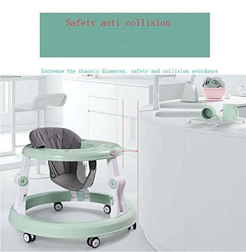 SZNWJ ygqtbc Bebé walkerBaby Walker multifunción Anti-vuelco de un Toque Infantil Plegable Andador Muchachos de Las niñas (Color : Red)