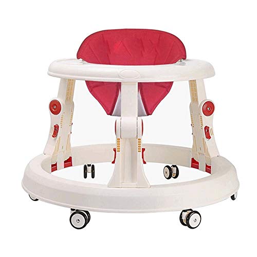 SZNWJ ygqtbc Bebé walkerBaby Walker multifunción Anti-vuelco de un Toque Infantil Plegable Andador Muchachos de Las niñas (Color : Red)