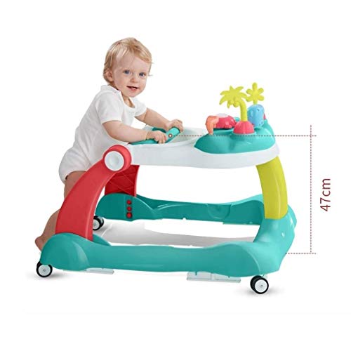 SZNWJ ygqtbc Caminar Caminante del bebé de Coche de bebé Multifuncional y Easy Clean TrayAnti antivuelco Plegable de Aprendizaje de Coches de Juguete (Color : Green)