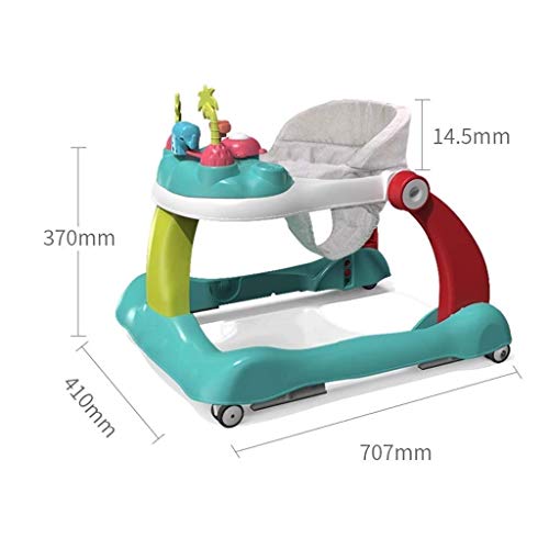 SZNWJ ygqtbc Caminar Caminante del bebé de Coche de bebé Multifuncional y Easy Clean TrayAnti antivuelco Plegable de Aprendizaje de Coches de Juguete (Color : Green)