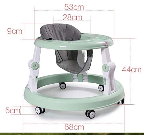 SZNWJ ygqtbc Walker bebé con multifunción Niño Anti-vuelco de un Solo Toque de bebé Plegable Walker (Color : Green)