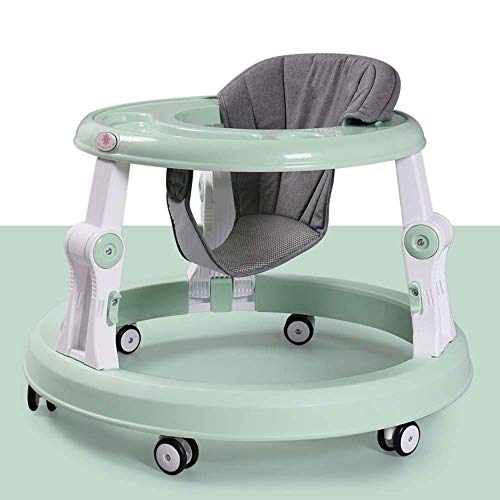 SZNWJ ygqtbc Walker bebé con multifunción Niño Anti-vuelco de un Solo Toque de bebé Plegable Walker (Color : Green)