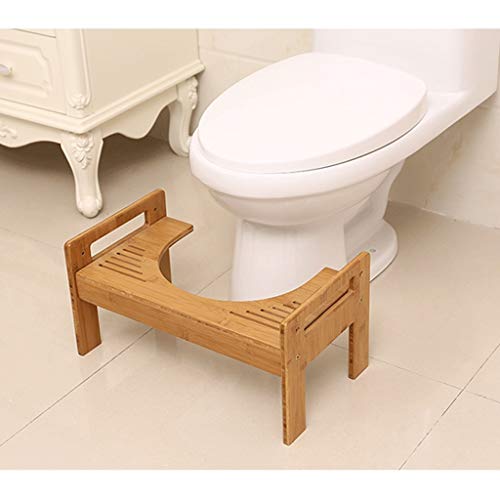 Taburete de baño Taburete de baño de cuclillas de bambú ajustable Cuarto de baño portátil en cuclillas Altura de urinario Niños y adultos Orinal en cuclillas ( Color : Brown , tamaño : Conventional )