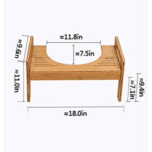 Taburete de baño Taburete de baño de cuclillas de bambú ajustable Cuarto de baño portátil en cuclillas Altura de urinario Niños y adultos Orinal en cuclillas ( Color : Brown , tamaño : Conventional )