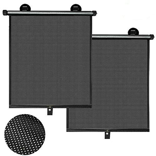 TangYang Parasoles para Ventana de Coche, Viseras de Coche para bebé, Parasol retráctil para Ventana Lateral de Coche, Visera de Cortina Enrollable de Cubierta Protectora