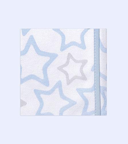 Ti TIN | Arrullo para Bebé de Doble Capa de Punto Suave y Absorbente 100% Algodón con Doble Tejido Interlock | Estampado de Estrellas Color Celeste