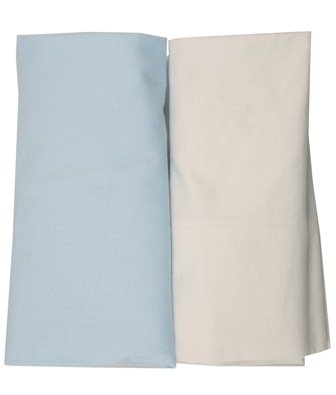 Ti TIN | Pack de 2 Sábanas Bajeras para Cuna o Maxicuna | 100% Algodón | Sábanas Bajeras Ajustables con Elásticos para Bebé | Pack 2 Unidades | Blanco y Azul Celeste | 60 x 120 cm