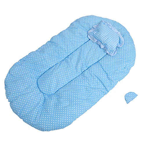 Tienda de campaña plegable para cama, mosquitera plegable portátil, tienda de cuna anti-insectos con almohada de colchón para bebé(blue)