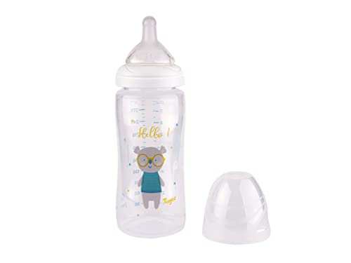 Tigex Biberón de 3 velocidades, 0-6 meses, 300 ml, tetina de silicona, anticólicos, libre de BPA