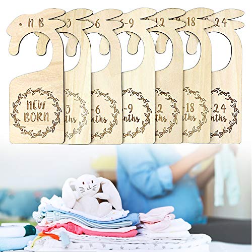 tingya Baby Closet Divider, para organizar la ropa del bebé, desde recién nacidos hasta jardín de infantes de 24 meses 7 juegos de separadores de armario de madera regalo (animal） (style 1)