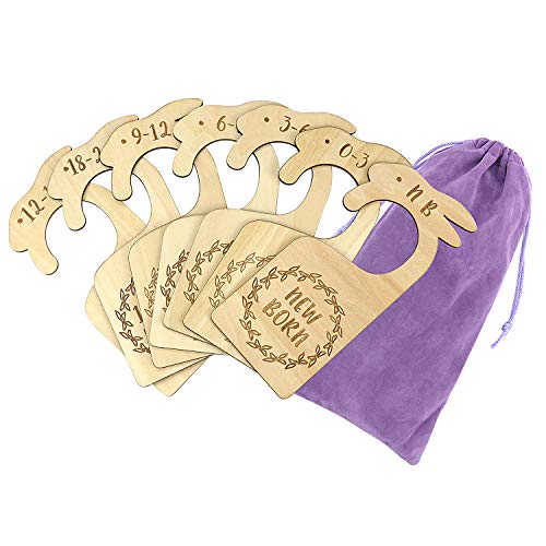 tingya Baby Closet Divider, para organizar la ropa del bebé, desde recién nacidos hasta jardín de infantes de 24 meses 7 juegos de separadores de armario de madera regalo (animal） (style 1)