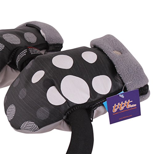 Tititnins® - Manoplas Carro Bebe Silla Paseo Impermeables DINDON NE V.Polar Gris (**Polar Interior 260gr)