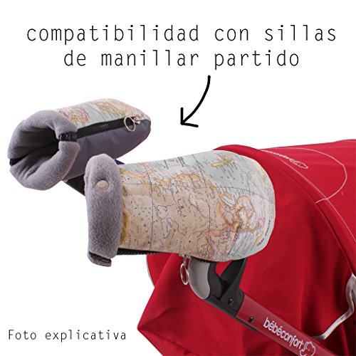 Tititnins® - Manoplas Carro Bebe Silla Paseo Impermeables DINDON NE V.Polar Gris (**Polar Interior 260gr)