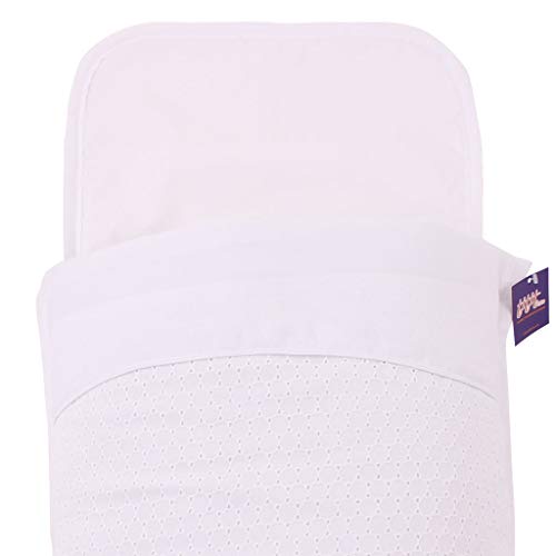 Tititnins© - Saco Capazo Verano Bugaboo Camaleon 2 y 3 Plus VOILE BLCO.Blanco/Nervio -Relleno extraible-