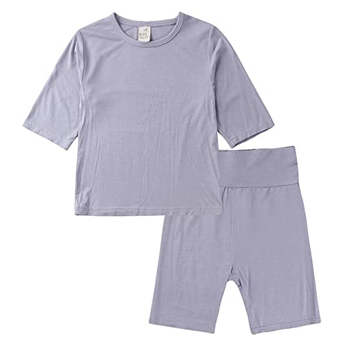 TMOYJPX 2 piezas Pijama Ropa Bebe Niña Niño 6-12 Meses 1 año - 7 años Verano Barato Modal Elástico Conjunto de Traje Camiseta + Pantalón Corto Barata