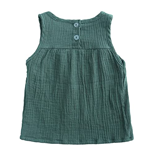 TMOYJPX Bonfor 2 piezas Conjuntos Ropa Bebe Niña Niño Verano Barata 3-6 Meses 1 año - 4 años Traje Camiseta sin manga Chaleco + Pantalón Corto Algodón y Lino Barata