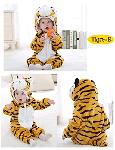 TMOYJPX Disfraces Bebe Animales para Niños Niñas 0-3 años, Disfraz bebe Halloween Mameluco Mono Pelele Pijama Ropa Bebe Recien Nacido 0-24 meses (Tigre~B, 2-2.5 años)