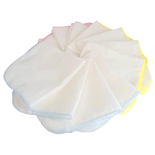 Toallas de bebé de algodón de muselina natural de 2 capas, toalla de cara de bebé recién nacido, toalla de saliva, pañuelo infantil, extra suave / transpirable, 30 * 30 cm, 12 piezas