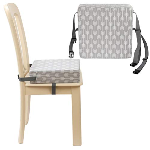 Tomaibaby Silla de Comedor Cojín de Elevación Cojín de Asiento Elevador Portátil Bebé Niño Pequeño Niños Infantil Portátil Desmontable Trona Cojín Elevador Gris